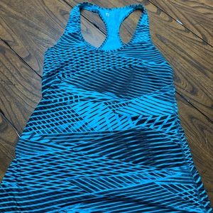 Blue/black workout tank